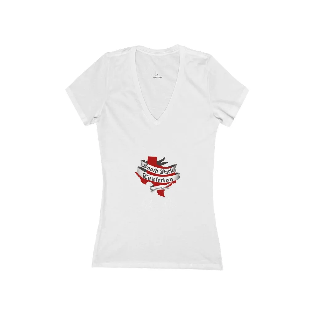 Women's Jersey Short Sleeve Deep V-Neck Tee
