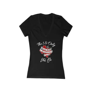 Women's Jersey Short Sleeve Deep V-Neck Tee