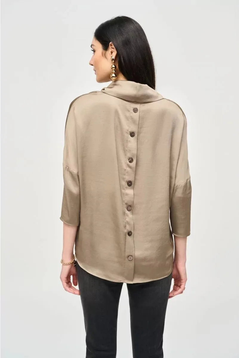 Women's Joseph Ribkoff | Cowl Neck Satin Like Top | Java