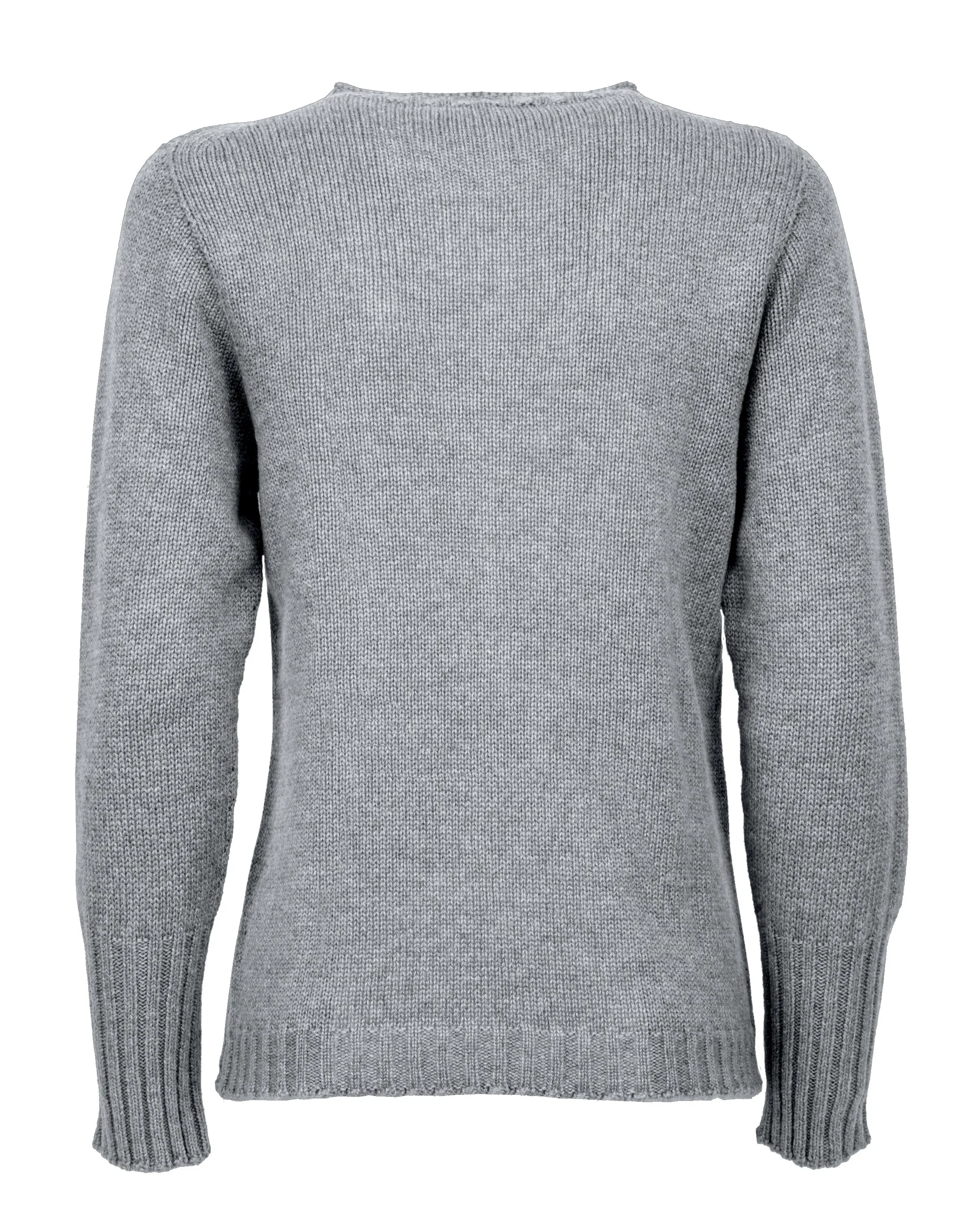 Women's Pure Cashmere Crew Neck Sweater Melange Gray