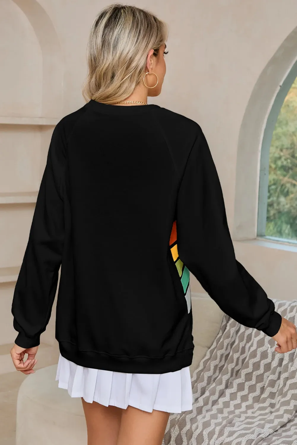 Ximena Rainbow Colorblock Sweatshirt