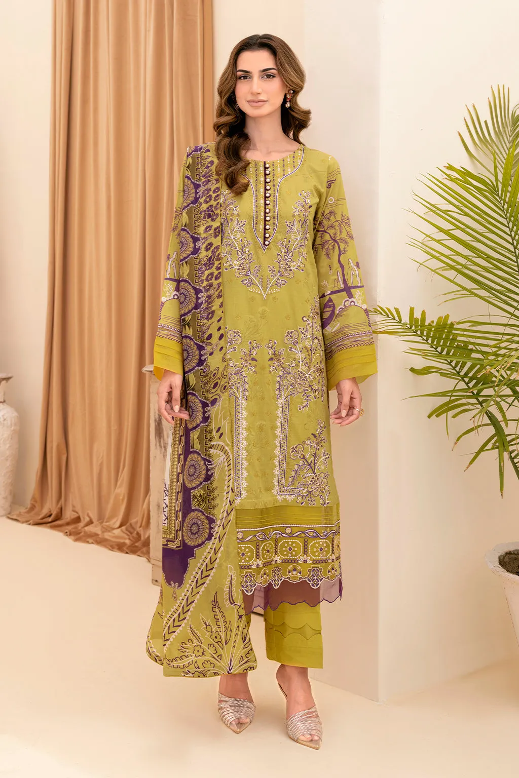 Y-707 |  Ramsha Riwayat Luxury Lawn Vol 7 Collection | Unstitched Lawn Embroidered Suits