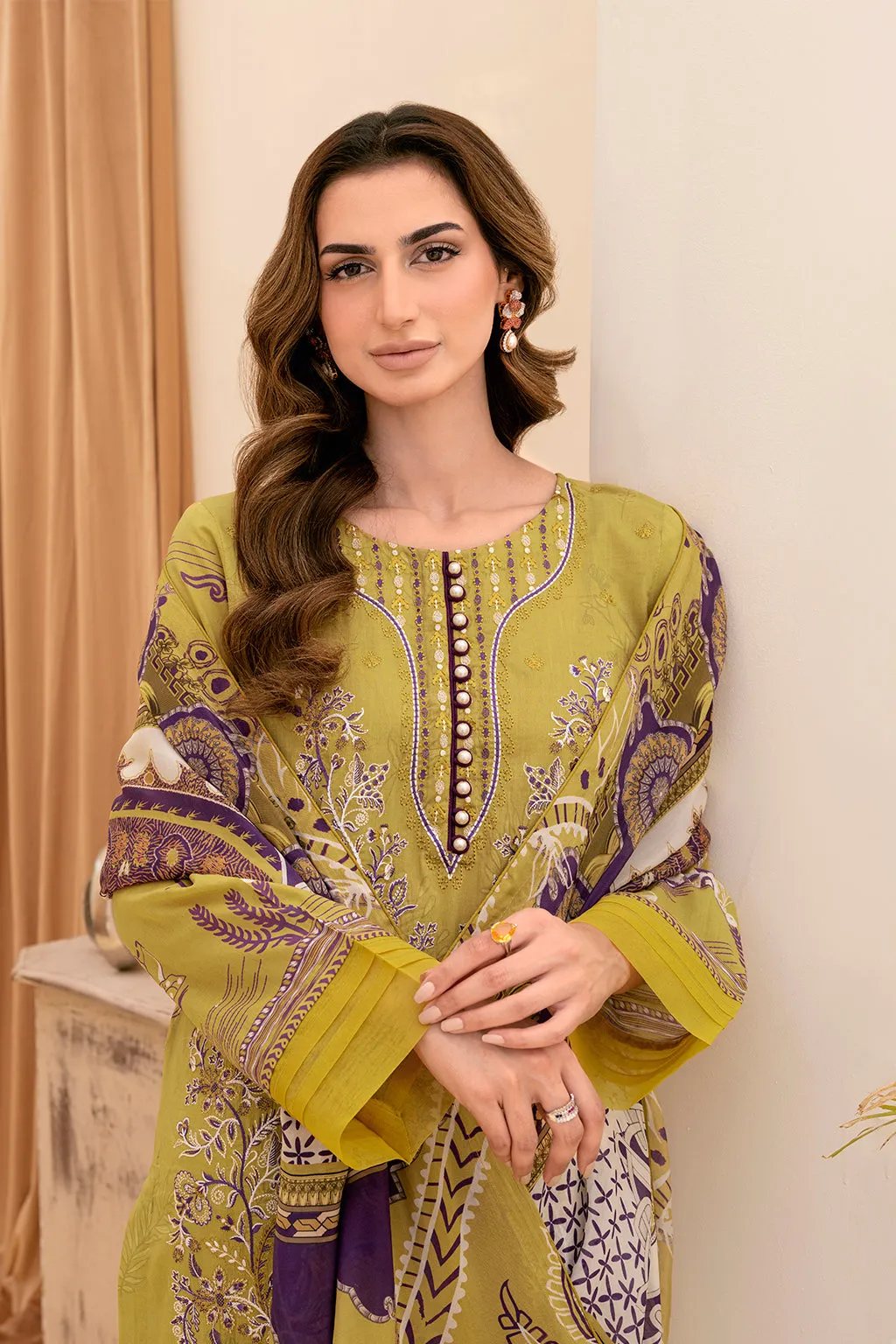 Y-707 |  Ramsha Riwayat Luxury Lawn Vol 7 Collection | Unstitched Lawn Embroidered Suits