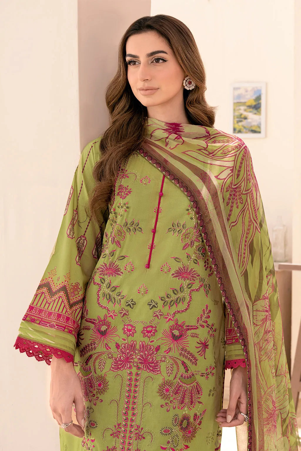 Y-712  |  Ramsha Riwayat Luxury Lawn Vol 7 Collection | Unstitched Lawn Embroidered Suits