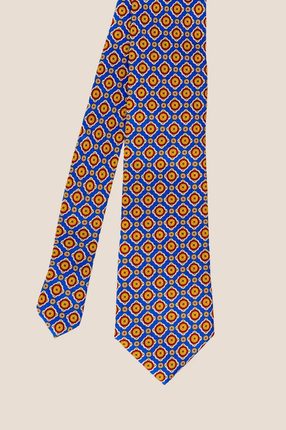 Yellow Geometric Pattern Silk Tie