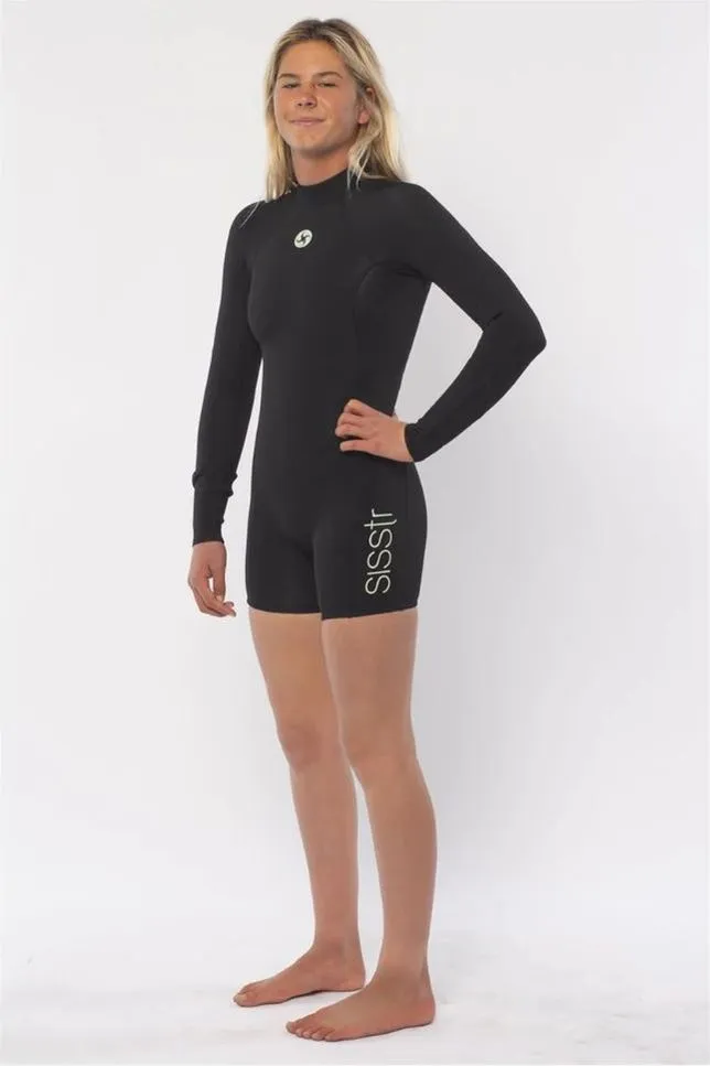YOUTH SUMMER SEAS 2/2 LONG SLEEVE - SOLID BLACK
