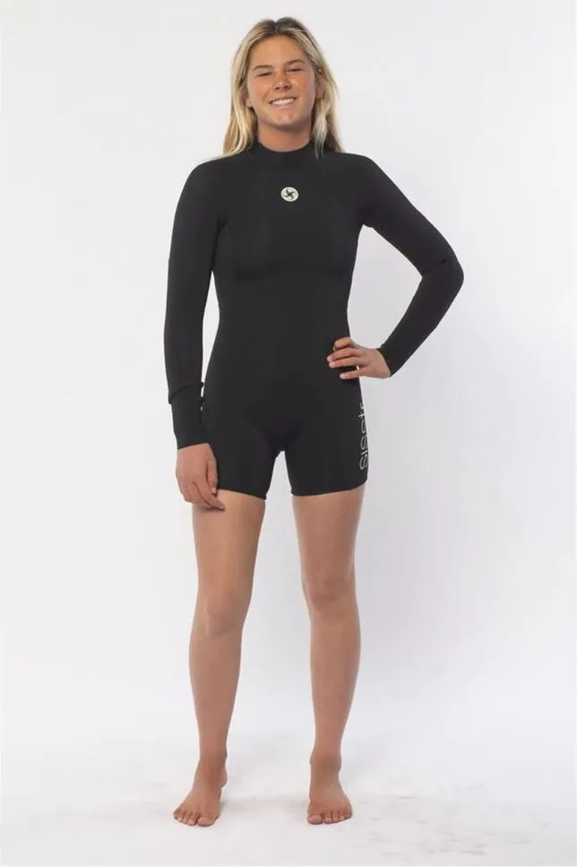 YOUTH SUMMER SEAS 2/2 LONG SLEEVE - SOLID BLACK