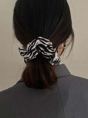 Zebra Striped Print Scrunchie