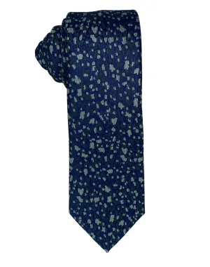 Zenio Abstract Slim Tie - Navy Blue