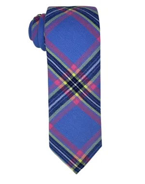 Zenio Geometric Stripe Slim Tie - Blue Multi