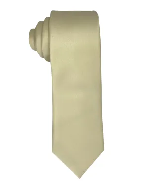 Zenio Solid Slim Tie - Ivory