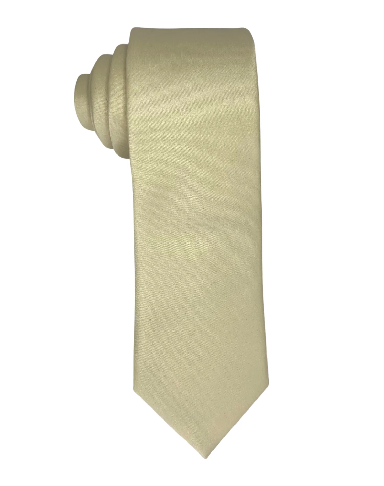 Zenio Solid Slim Tie - Ivory